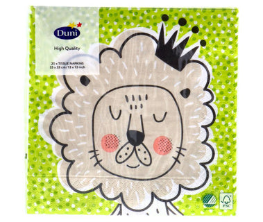 Load image into Gallery viewer, Duni servetten playful lion king 33x33 cm | 4 stuks