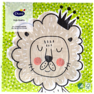 Load image into Gallery viewer, Duni servetten playful lion king 33x33 cm | 4 stuks