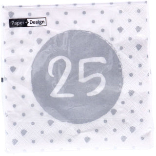 Load image into Gallery viewer, Duni servetten 25th birthday 33x33 cm