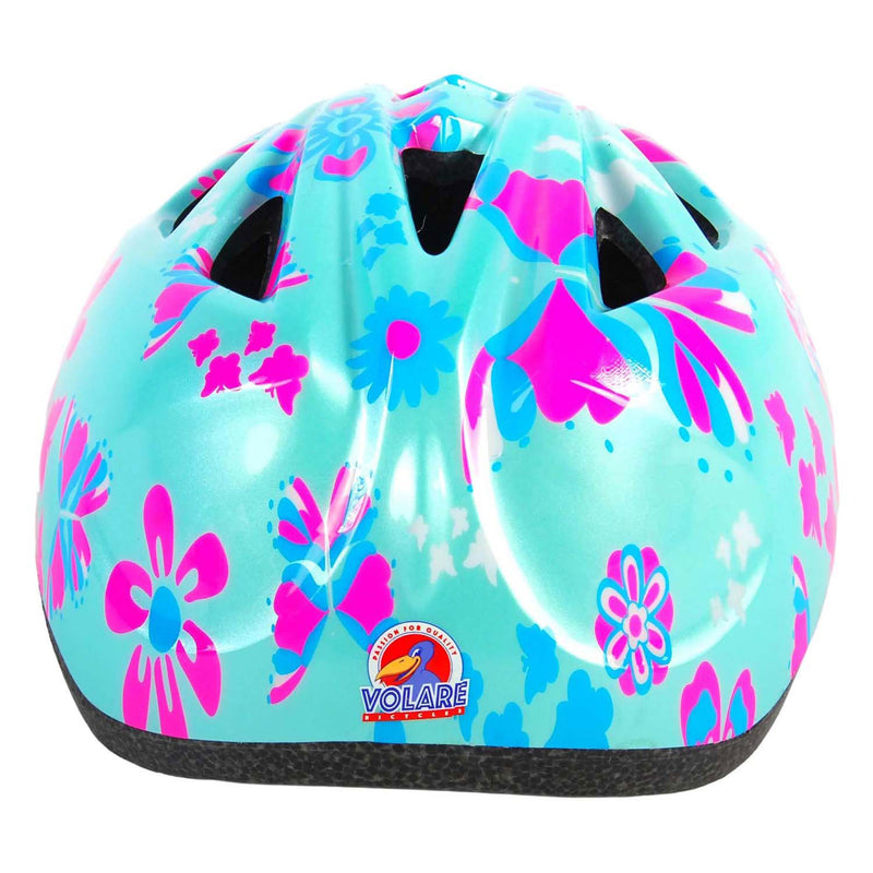 Load image into Gallery viewer, Volare kinder fietshelm - xs - blauw roze bloemetjes - 47-51 cm - extra klein model