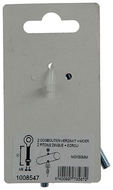 Load image into Gallery viewer, Mack 1008547 - 2 oogbouten + moer m6 x 50mm verzinkt | 10 stuks