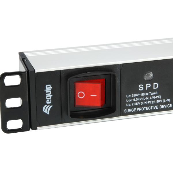 Load image into Gallery viewer, Equip 333309 7-outlet german power distribution unit w surge protection+switch, type f, 1.5 mm²