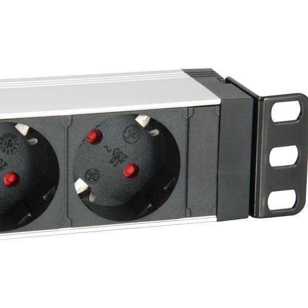 Load image into Gallery viewer, Equip 333309 7-outlet german power distribution unit w surge protection+switch, type f, 1.5 mm²