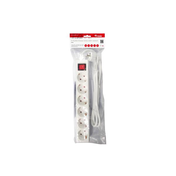 Afbeelding laden in galerijviewer, Equip 245552 6-outlet power strip with switch, 6x ac outlet(s) indoor, type f, 1.5 mm², 1.5 m
