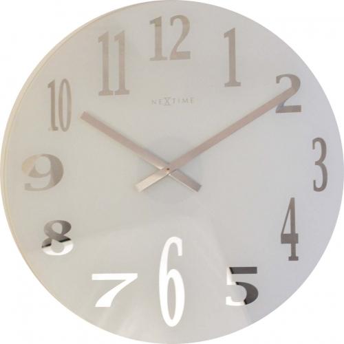 Load image into Gallery viewer, Nextime klok 2472 mirror glass, ø43 cm, wall, white