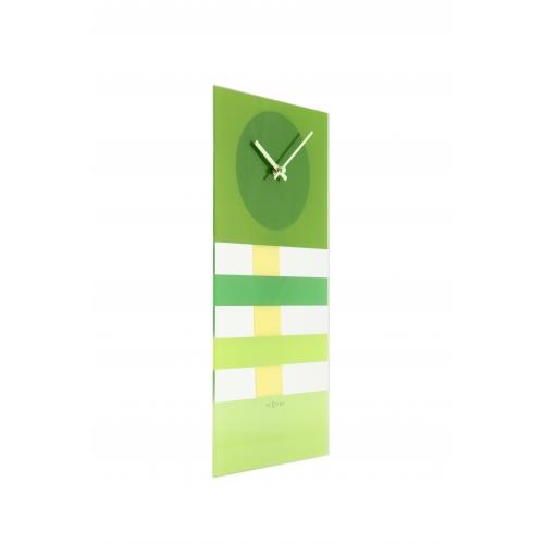 Load image into Gallery viewer, Nextime klok 2855gn bold stripes, 19 x 38 cm, wall, green