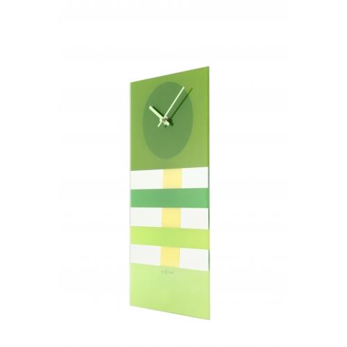 Load image into Gallery viewer, Nextime klok 2855gn bold stripes, 19 x 38 cm, wall, green