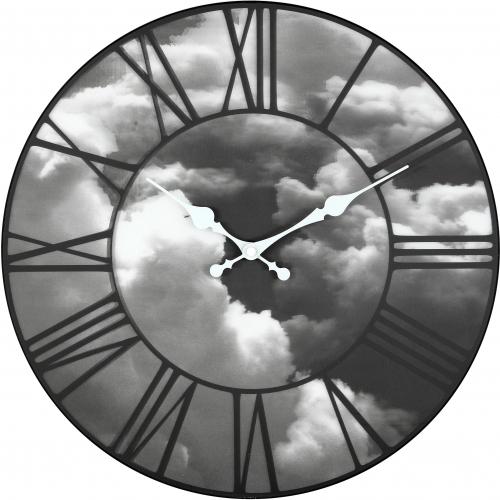 Load image into Gallery viewer, Nextime klok 3037 clouds, ø39 cm, wall, black
