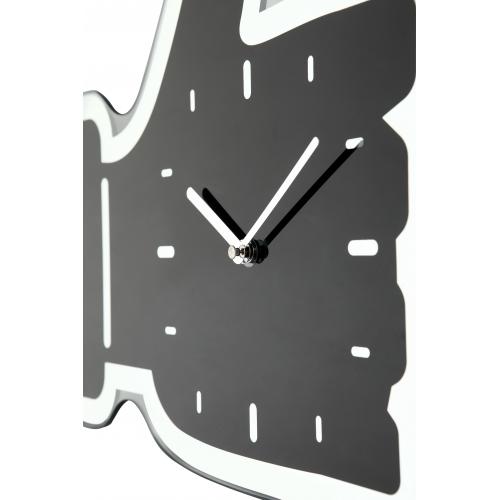 Load image into Gallery viewer, Nextime klok 3072zw thumbs up, 40.5x41.cm, wall, black silver