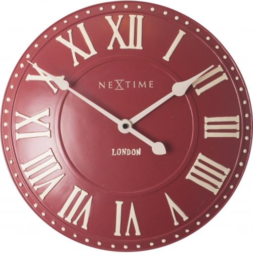 Load image into Gallery viewer, Nextime klok 3083ro london roman, ø34.5 cm, wall, red white