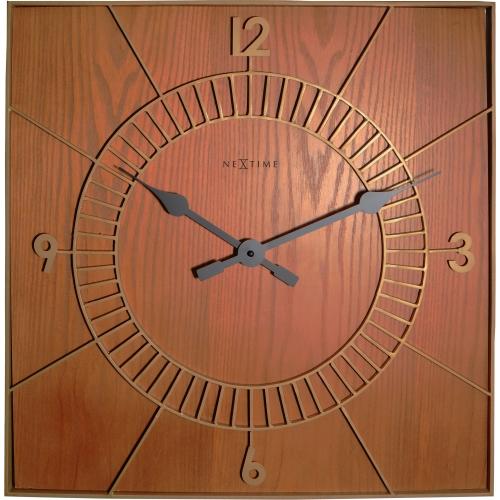 Load image into Gallery viewer, Nextime klok 3112br wood square, 50x50 cm, wall, brown