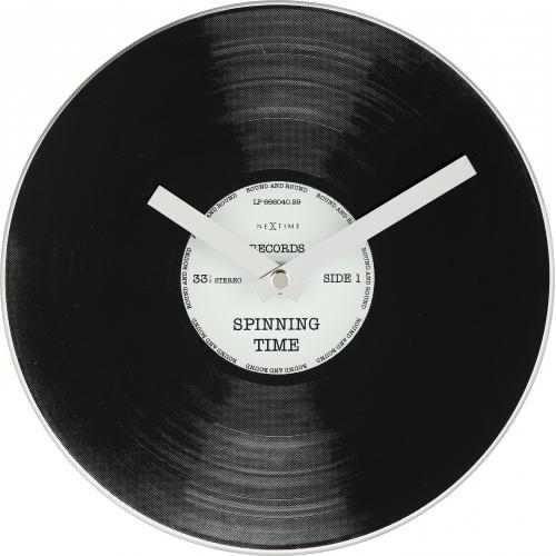 Load image into Gallery viewer, Nextime klok 5163 little spinning time, ø20 cm, wall, black