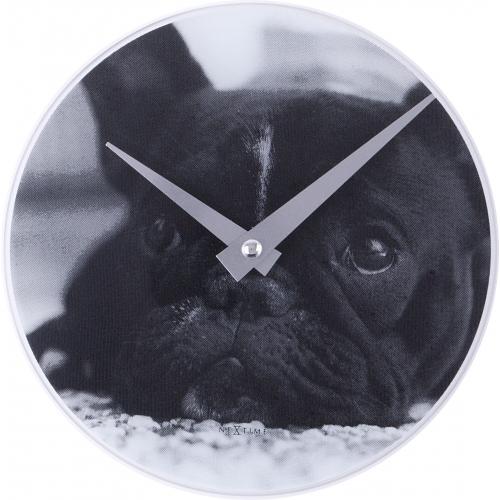 Load image into Gallery viewer, Nextime klok 5173 little dog, ø20 cm, wall, black