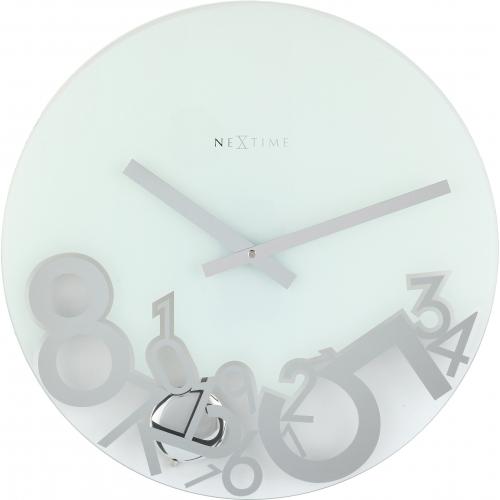 Load image into Gallery viewer, Nextime klok 8115 dropped, ø43 cm, wall, silver