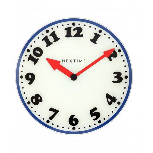 Load image into Gallery viewer, Nextime klok 8151 boy, ø43 cm, wall, white blue black red