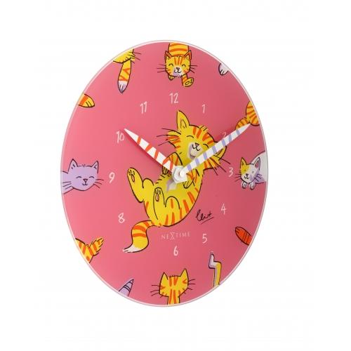 Load image into Gallery viewer, Nextime klok 8810 tickle my tummy, ø30 cm, wall, pink multi-color