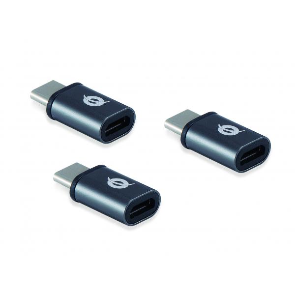 Afbeelding laden in galerijviewer, Conceptronic donn05g usb-c to micro usb otg adapter 3-pack, usb 2.0 type-c micro, male female, bl