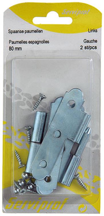 Load image into Gallery viewer, Mack 1013257 - 2 spaanse paumellen links verzinkt h 80 x b 45mm | 5 stuks