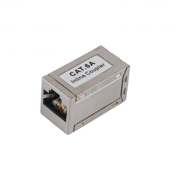 Load image into Gallery viewer, Equip 221171 cat.6a shielded modular inline coupler, rj-45, rj-45, silver