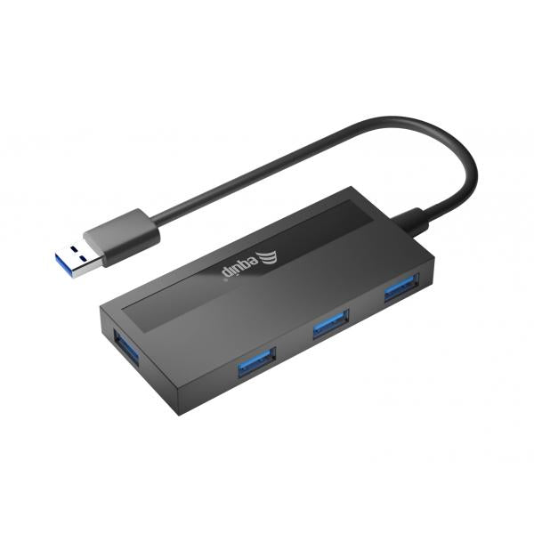 Afbeelding laden in galerijviewer, Equip 128956 4-port usb 3.0 hub with usb-c adapter, usb 3.2 gen 1 type-a, 5000 mbit s, black