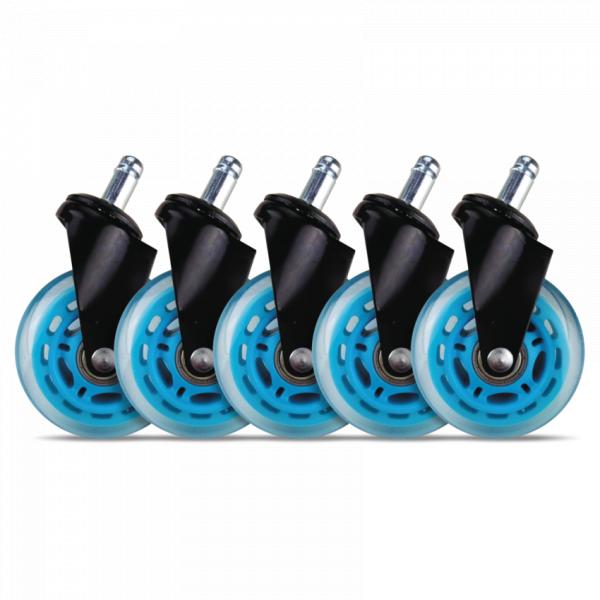 Load image into Gallery viewer, L33t gaming 160529 3inch rubber casters, blue, 5pcs