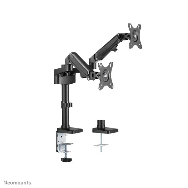 Load image into Gallery viewer, Neomounts neomounts ds70-750bl2desk pole mount, clamp grommet, duall-mount, 17 27 inch