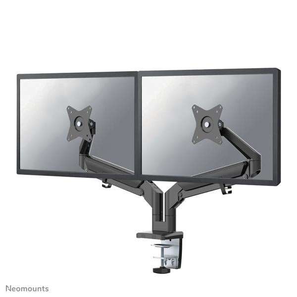 Load image into Gallery viewer, Neomounts ds70-810bl2 desk mount ultra flat, clamp grommet, dual-mount, 17 - 32 inch