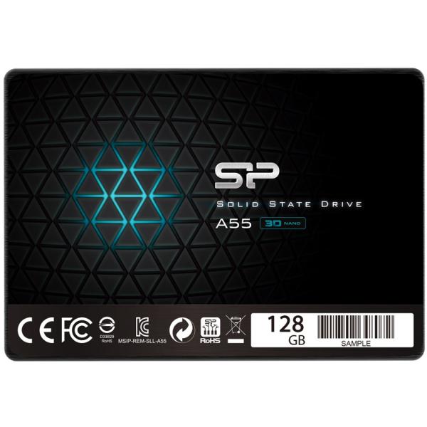 Load image into Gallery viewer, Silicon power sp128gbss3a55s25 ace a55 ssd, 128gb, 7mm 2.5inch, sata3, 3d nand, slc cache