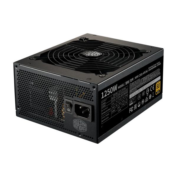 Load image into Gallery viewer, Cooler master mpe-c501-afcag-eu mwe gold v2, atx, 1250w, rtx ready, modular, 140mm, black