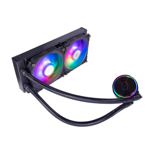 Afbeelding laden in galerijviewer, Cooler master mly-d24m-a23pz-r1 pl240 flux, 240mm radiator, 120mm x2, 0-2300 rpm ± 10%, rgb led