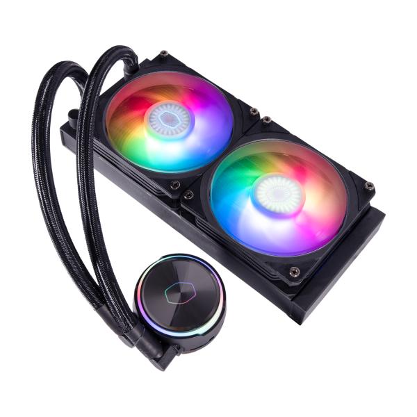 Afbeelding laden in galerijviewer, Cooler master mly-d24m-a23pz-r1 pl240 flux, 240mm radiator, 120mm x2, 0-2300 rpm ± 10%, rgb led