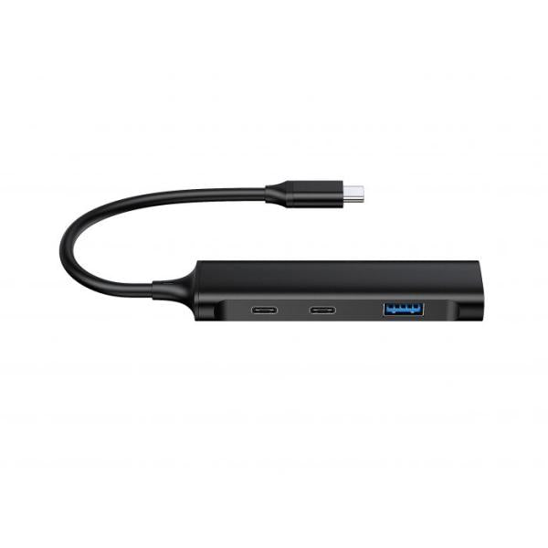 Load image into Gallery viewer, Conceptronic hubbies12b hubbies 4-port usb 3.0 hub, 2 usb-c 2 usb-a ports, aluminum case, usb-c