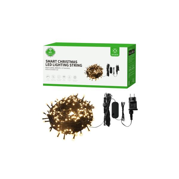 Afbeelding laden in galerijviewer, Woox r5170 slimme kerstverlichting wi-fi 40 meter, 400leds, 230 lumen, warm-wit met dim en geluid
