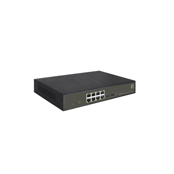 Load image into Gallery viewer, Levelone ges-2110p hilbert 10-port gigabit poe smart lite managed l2 switch, 8x poe outputs, 2x sfp