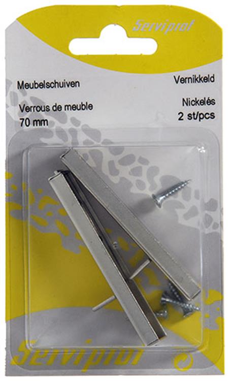 Load image into Gallery viewer, Mack 1013561 - 2 meubelschuiven vernikkeld a 70 - b 11,5 mm | 10 stuks