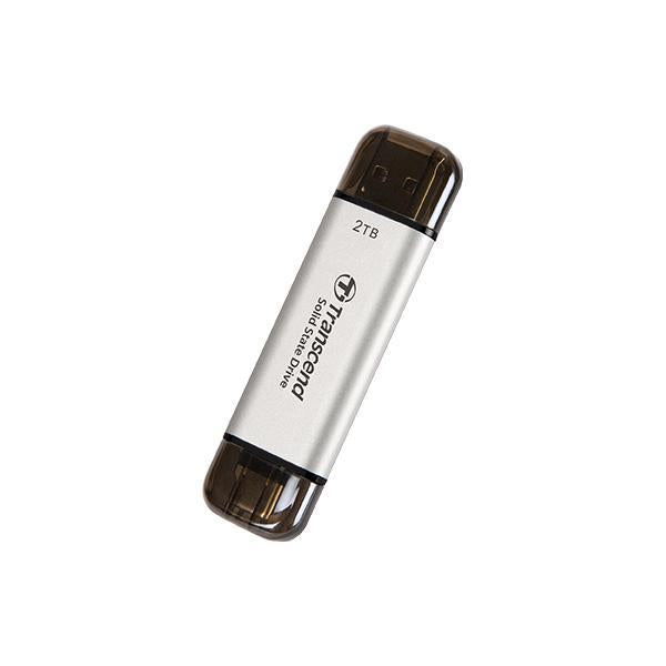 Load image into Gallery viewer, Transcend ts1tesd310s esd310s external ssd, 1tb, usb 10gbps, type c a, 1050 mb s, silver