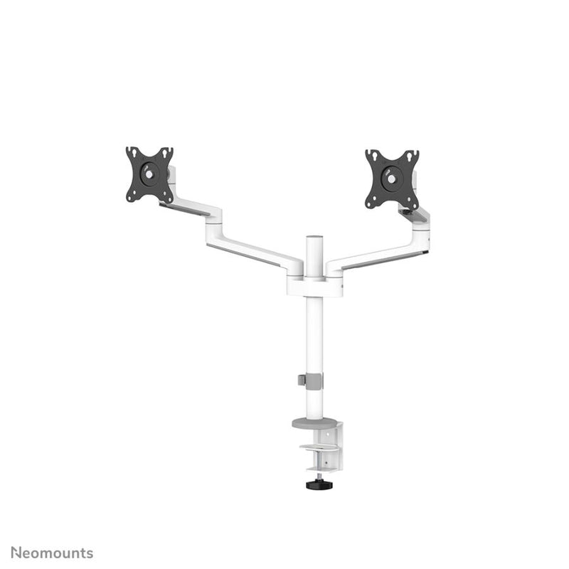 Load image into Gallery viewer, Neomounts ds60-425wh2 desk-mount, 2x 27 inch 8kg, tilt rotate swivel, 100x100 mm, white
