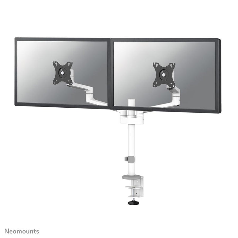 Load image into Gallery viewer, Neomounts ds60-425wh2 desk-mount, 2x 27 inch 8kg, tilt rotate swivel, 100x100 mm, white