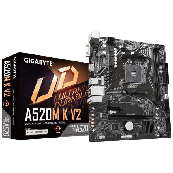 Load image into Gallery viewer, Gigabyte a520m k v2, matx, amd am4, a520, ddr4, 5100 mhz, usb 3.2 gen 1, m.2, gbe lan