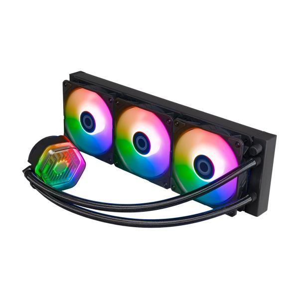 Load image into Gallery viewer, Cooler master mlx-d36m-a25pz-rw masterliquid 360 atmos, 3x 120mm argb white, 690-2500 rpm ± 10%