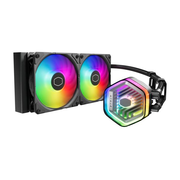 Load image into Gallery viewer, Cooler master mlx-d24m-a25pz-rw masterliquid 240 atmos argb, 4-pin, 2x 120mm, 690-2500 rpm