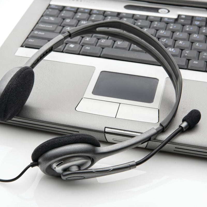 Load image into Gallery viewer, Logitech 981-000593 h111 stereo headset, wired, office call center, 20 - 20000 hz, headset, grey