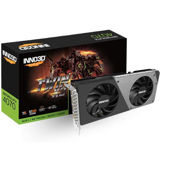 Load image into Gallery viewer, Inno3d inno3d n40702-12d6-179063n geforce rtx 4070 gddr6 twin x2, 12gb, gddr6, 192-bit, 2475 sp, 20gbps,