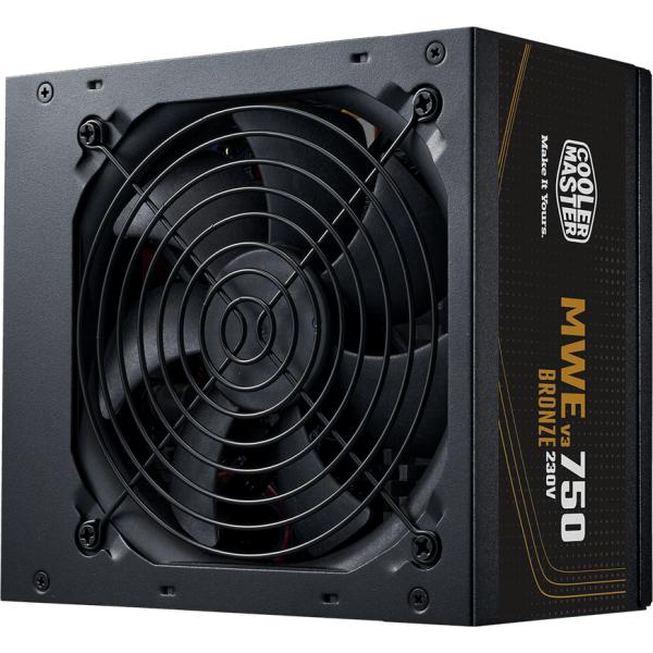 Load image into Gallery viewer, Cooler master cooler mpe-7501-acabw-3beu mwe bronze v3, atx 3.1, 750 w, 120mm, quiet hdb fan