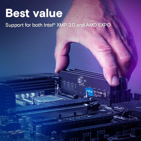 Afbeelding laden in galerijviewer, Crucial ct8g56c46u5 dimm, 8 gb, ddr5 5600 mhz, pc5-44800, unbuffered