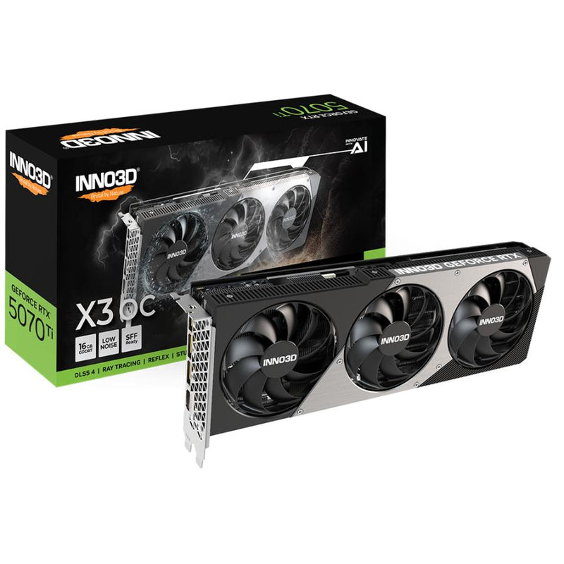 Load image into Gallery viewer, Inno3d n507t3-16d7x-176068n geforce rtx™ 5070 ti x3 oc, atx, 16gb, gddr7, 256-bit, 896 gb s