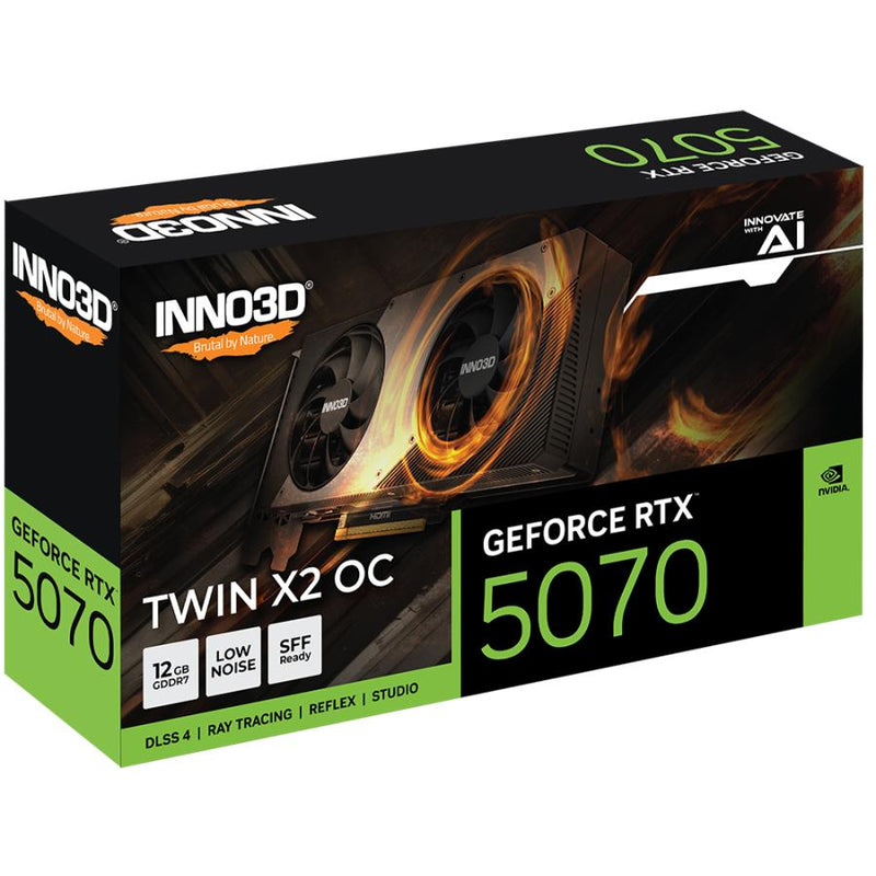 Load image into Gallery viewer, Inno3d n50702-12d7x-195064n geforce rtx™ 5070 twin x2 oc, atx, 12 gb, gddr7, 192-bit, 672 gb s
