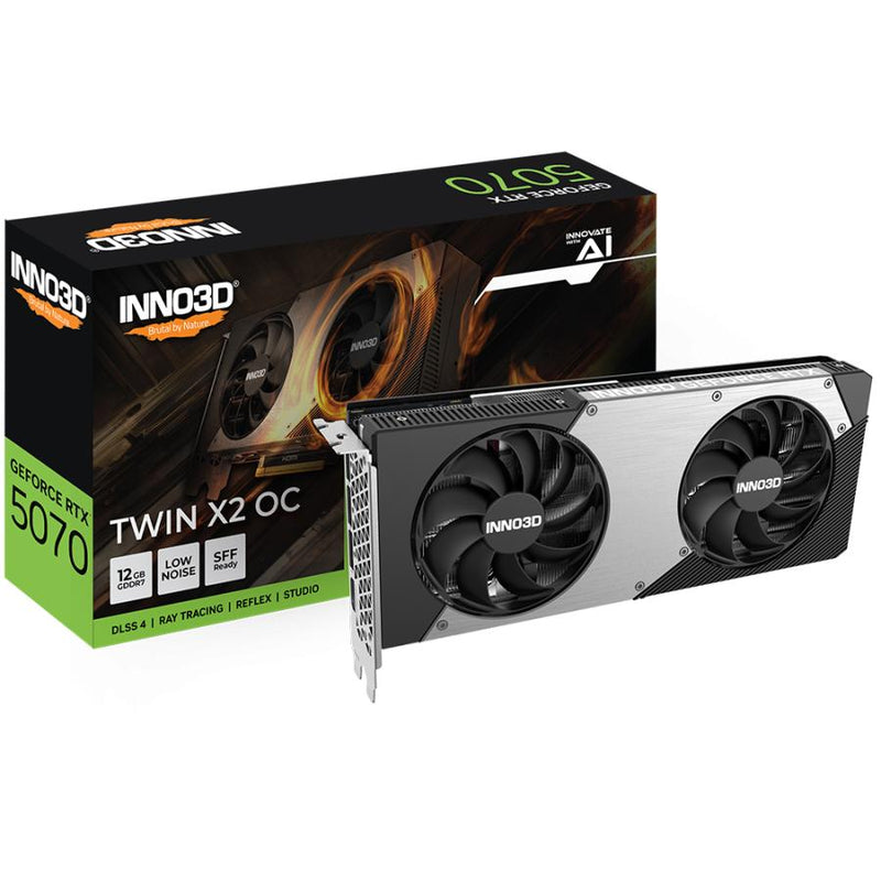 Load image into Gallery viewer, Inno3d n50702-12d7x-195064n geforce rtx™ 5070 twin x2 oc, atx, 12 gb, gddr7, 192-bit, 672 gb s