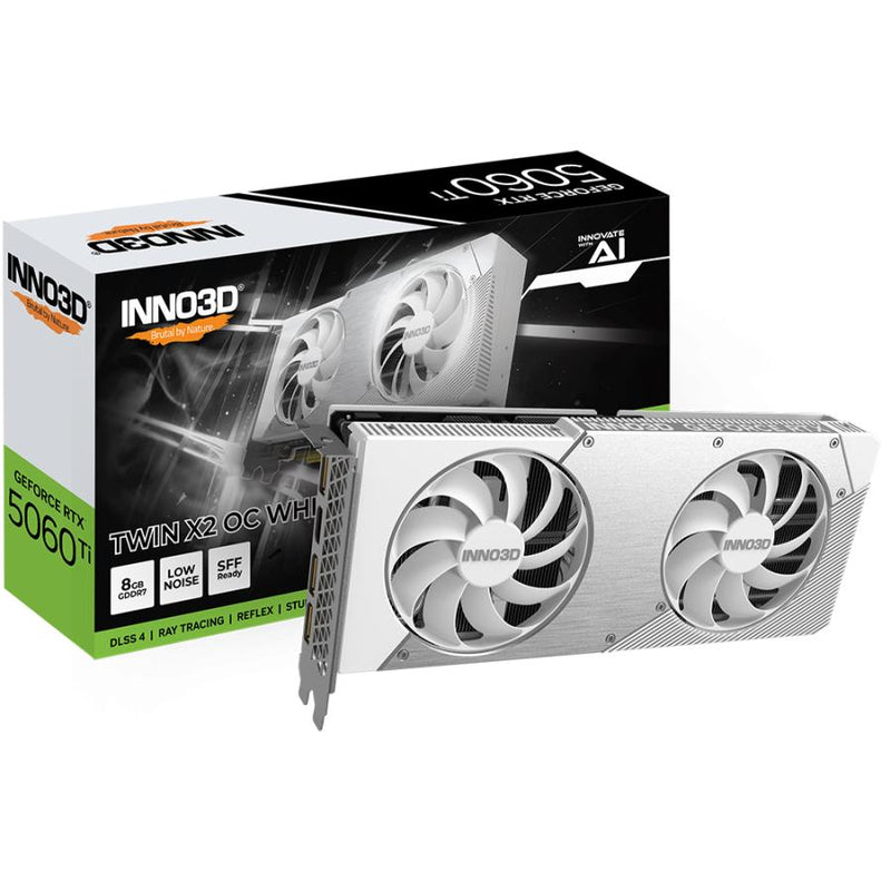 Load image into Gallery viewer, Inno3d n506t2-08d7x-193075w geforce rtx™ 5060 ti 8gb twin x2 oc white