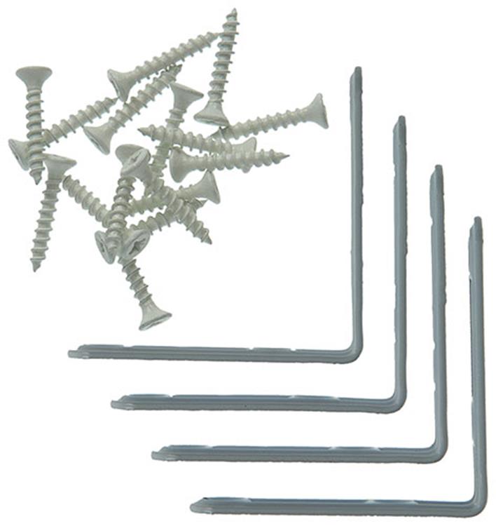 Load image into Gallery viewer, Mack 1013795 - 4 geplooide winkelhaken wit gelakt 60x60mm | 10 stuks